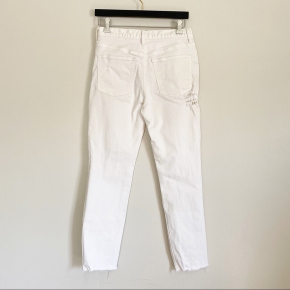 FREE PEOPLE Lacey Stilt Distressed Jeans White 27 - Picture 11 of 15